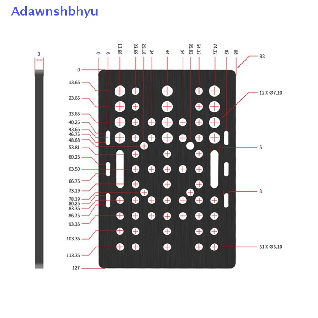 Adhyu V-Slot Gantry 20-80mm Plat Gantry Aluminium Untuk Part Printer 3D Hitam ID