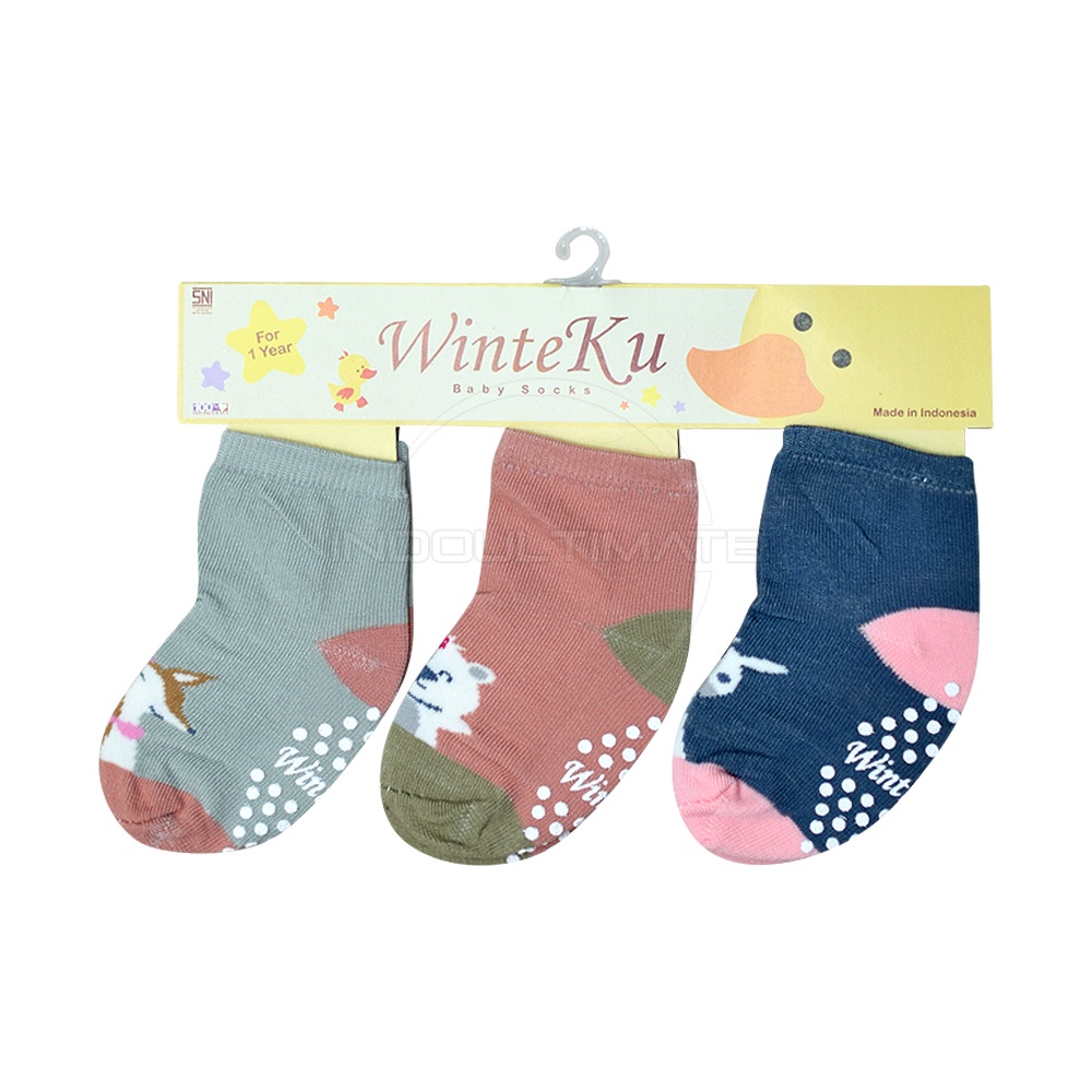 3in1 Kaos Kaki Bayi 0-6 Bulan BY-5601-FC Baby Sock Sarung kaki Bayi Perempuan Laki Laki Baru Lahir Motif Karakter Lucu Pelindung Kaki bayi Kaos Kaki Bayi Cewek Cowok