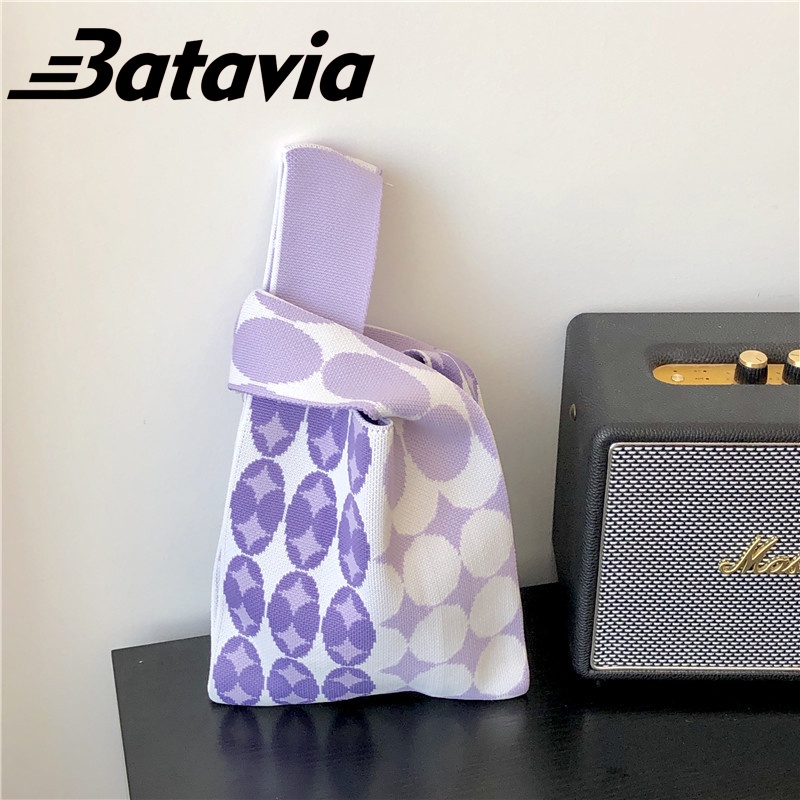 （COD）Batavia Baru Populer Terbang Tas Anyaman Kapasitas Besar Satu Bahu Tas Wanita Tas Musim Semi dan Musim Gugur Tas Wanita Tas Rajutan Tas BAG02