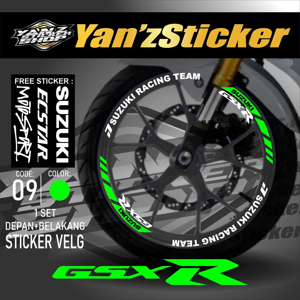 Aksesoris Stiker Cutting Sticker List Velg Motor GSX R150 GSX R 150 Terbaru Lis Pelek Velk Variasi S
