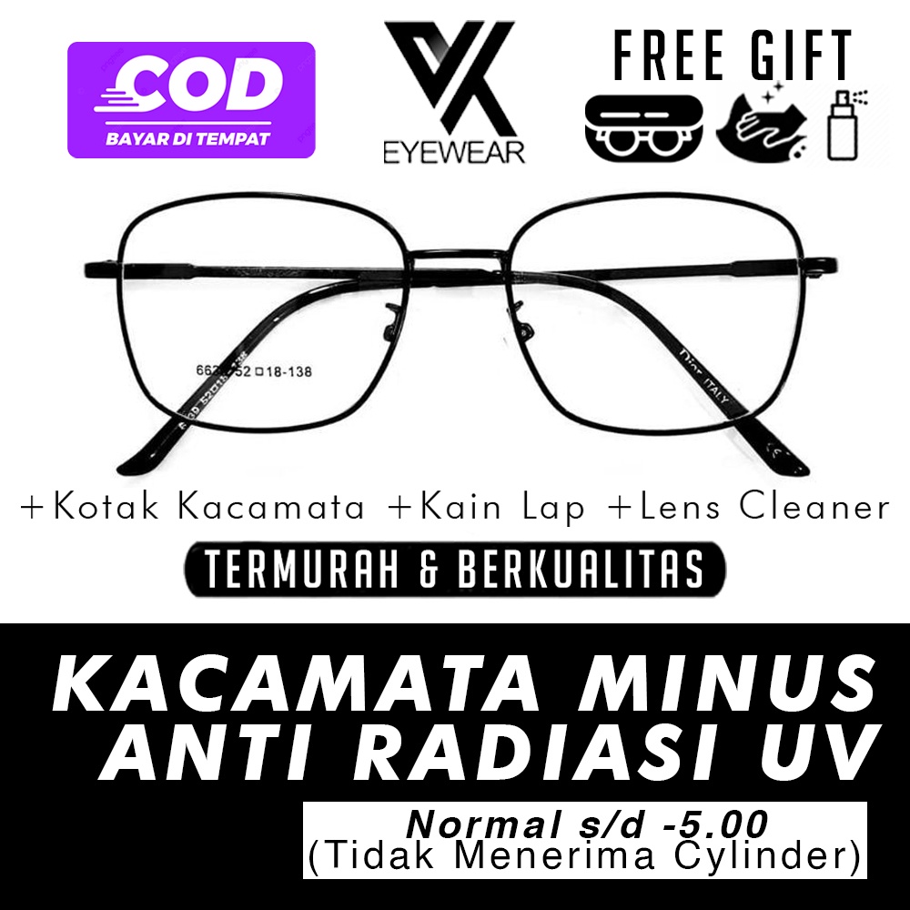 Kacamata 6639 ori MINUS ANTI RADIASI UV Hp, Laptop, Komputer Normal s/d -5.00  Korea Fashion Pria / Wanita / Anak-anak