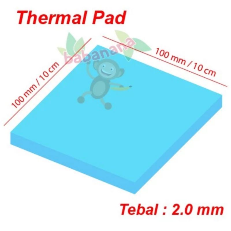 Thermal pad 100mm x 100mm x 2.0mm - 10cm x 10cm x 0.2cm mm cm heatsink