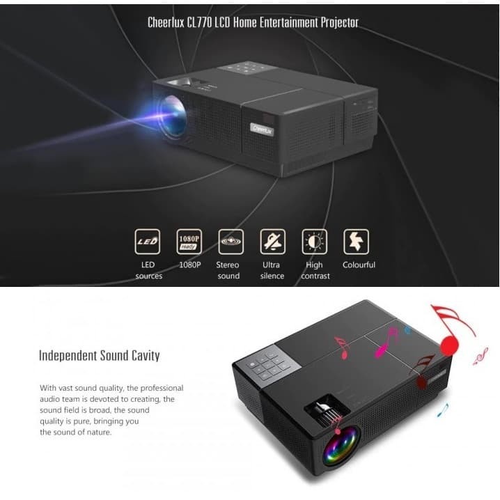 Projector CHEERLUX CL770 ANDROID PROYEKTOR 4000 Lumens 1080P Full HD