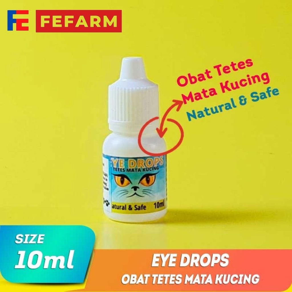 Obat Tetes Mata Kucing EYE DROPS Obat Sakit Mata Kucing Belekan Iritasi Infeksi Berair FEFARM