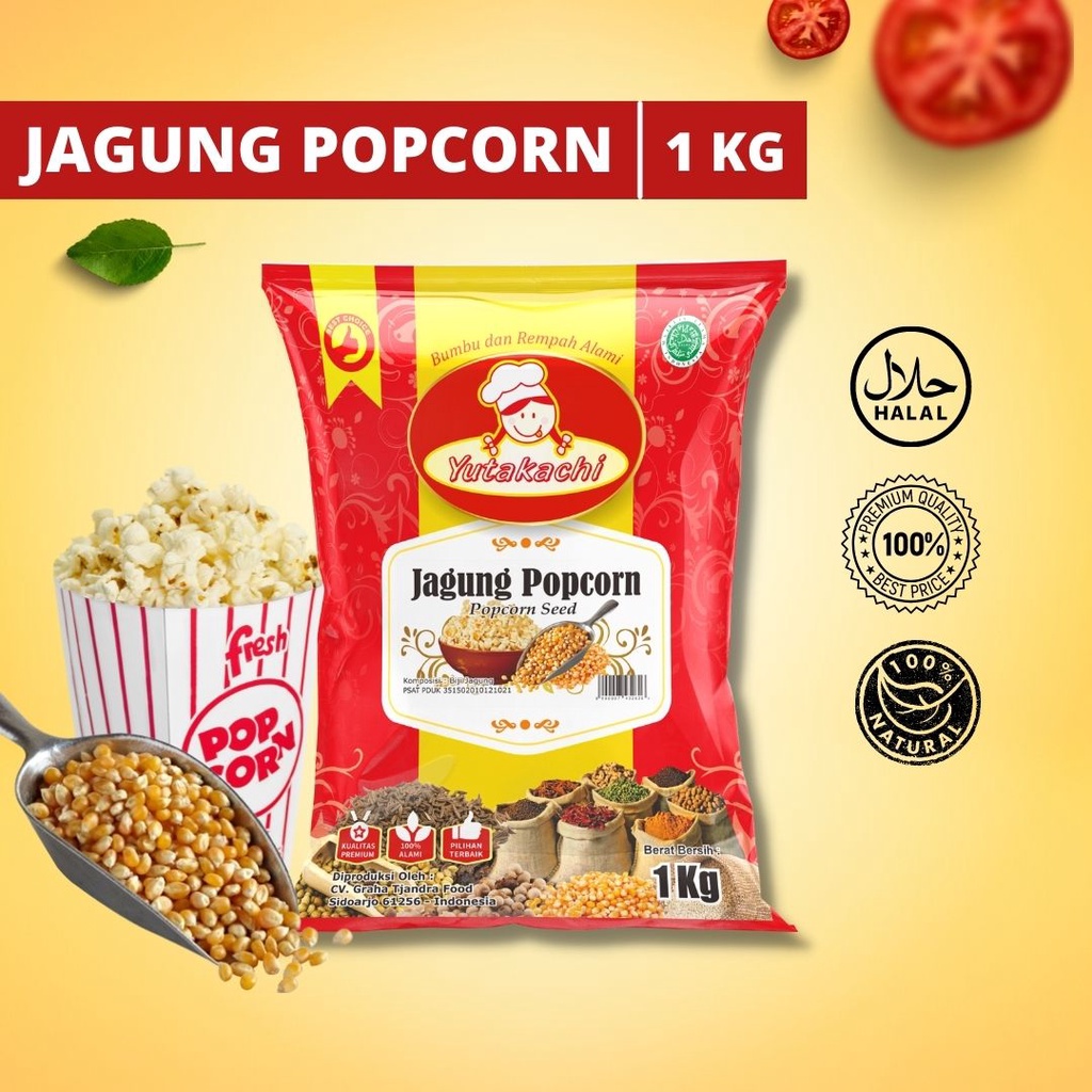 Jual Jagung Popcorn 1kg Yutakachi Biji Jagung Pop Corn Kiloan Cemilan Pusat Rempah 6172