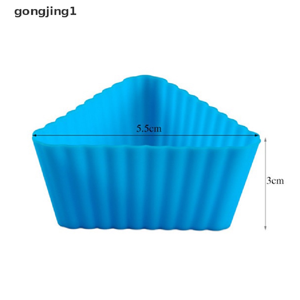 Ggg 6PCS Cetakan Kue Muffin Cupcake Tahan Panas Reusable Kitchen Bakeware ID