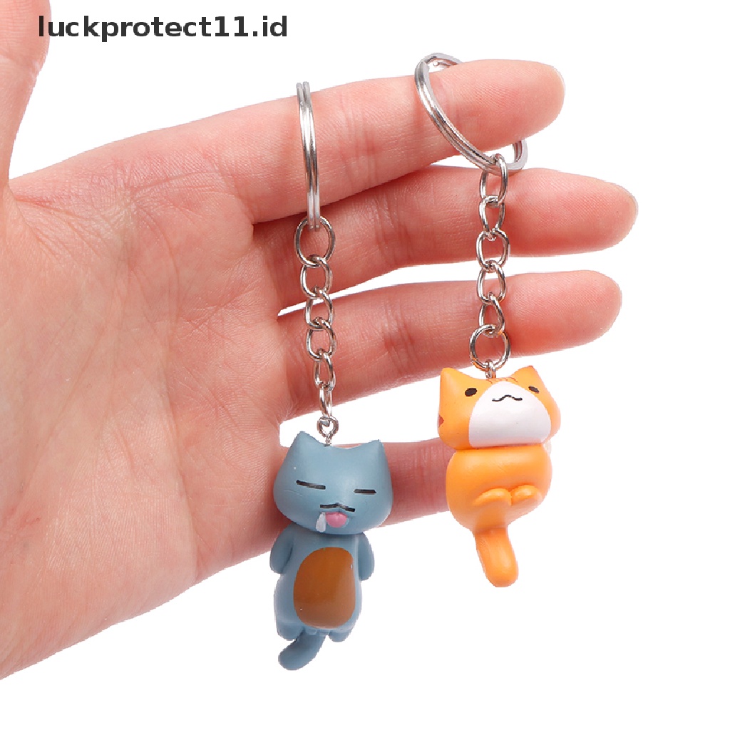 /Fashion Hot//// Gantungan Kunci Kucing Keberuntungan Kartun Yang Indah Wanita Pria Kitten Car Keychain Fashion Keyring.