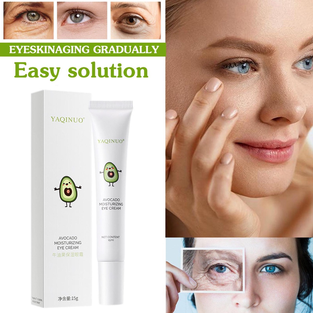 Avocado Eye Cream Elastic Moisturizing Eye Cream Remove Pouches Dark Circles Anti-Wrinkle Diminishing Eye Lines 10gr