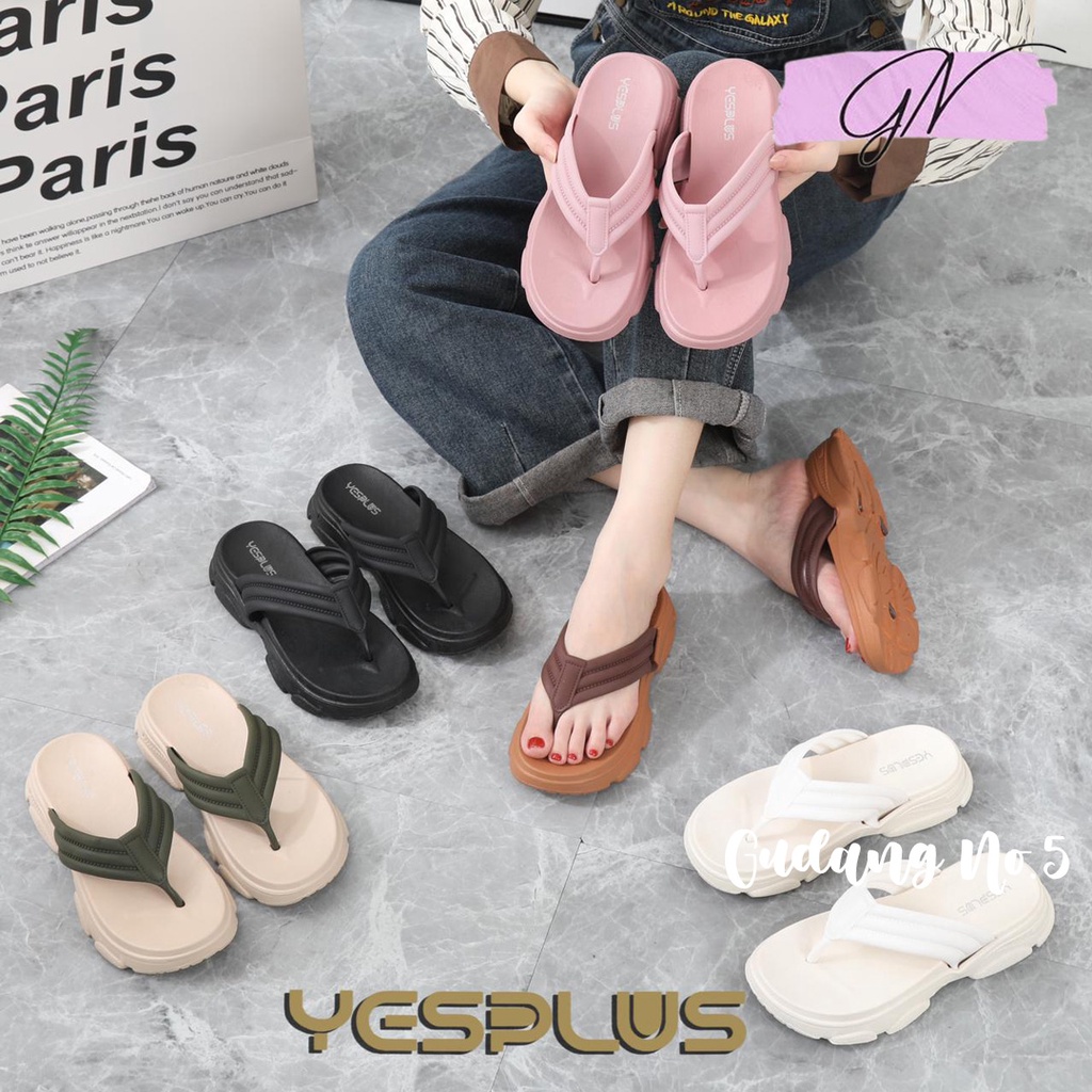 GN-2226-1 Sandal Jepit Wedges Wanita Fashion Import Yesplus PCU