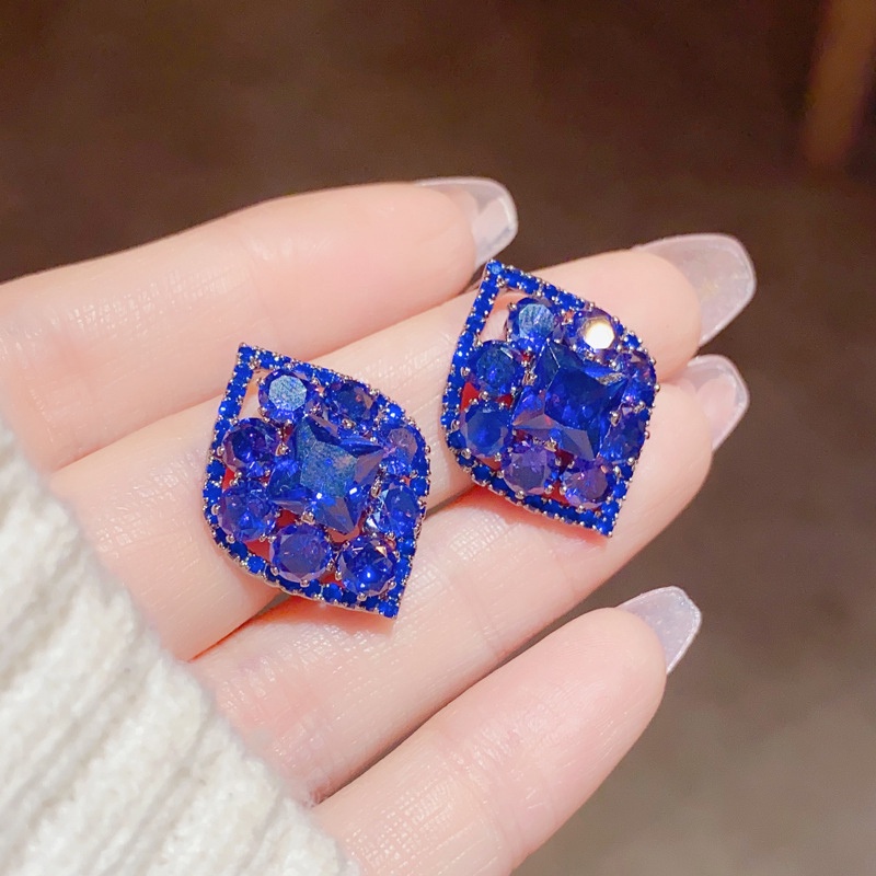 Korea Berlian Imitasi Geometris Berlian Niche Fashion Retro Temperamen Anting High-End