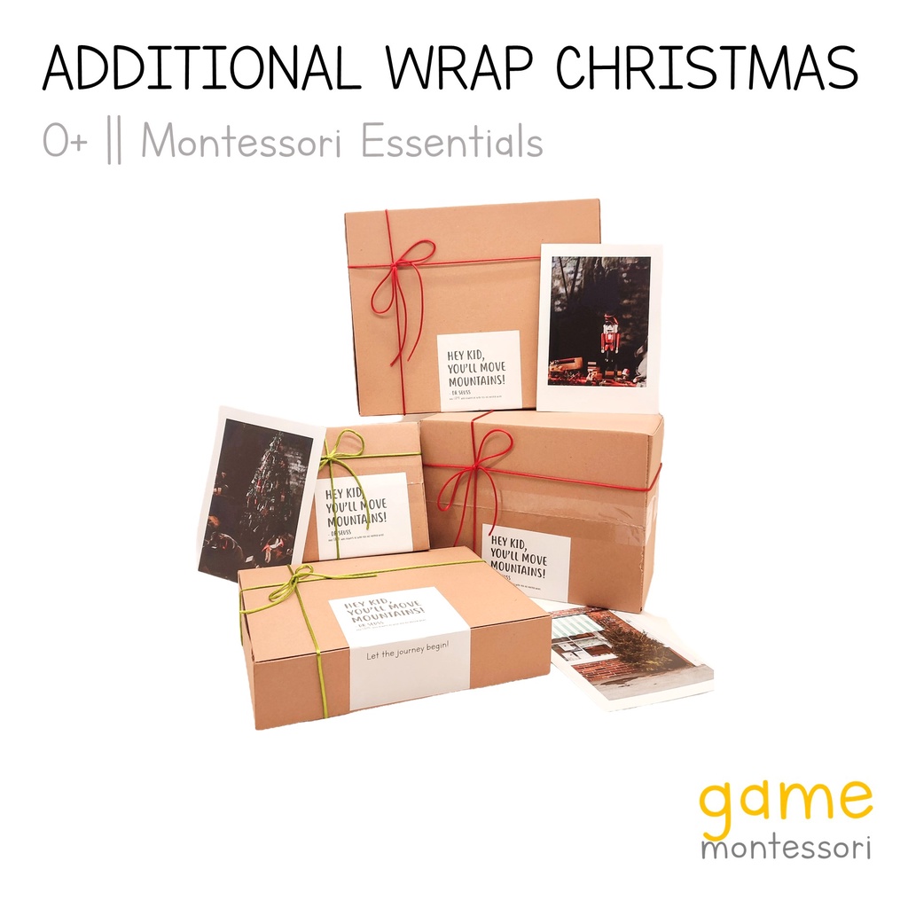 

Game Montessori Additional Gift Package and Custom Cards / Bungkus Kado dan custom kartu