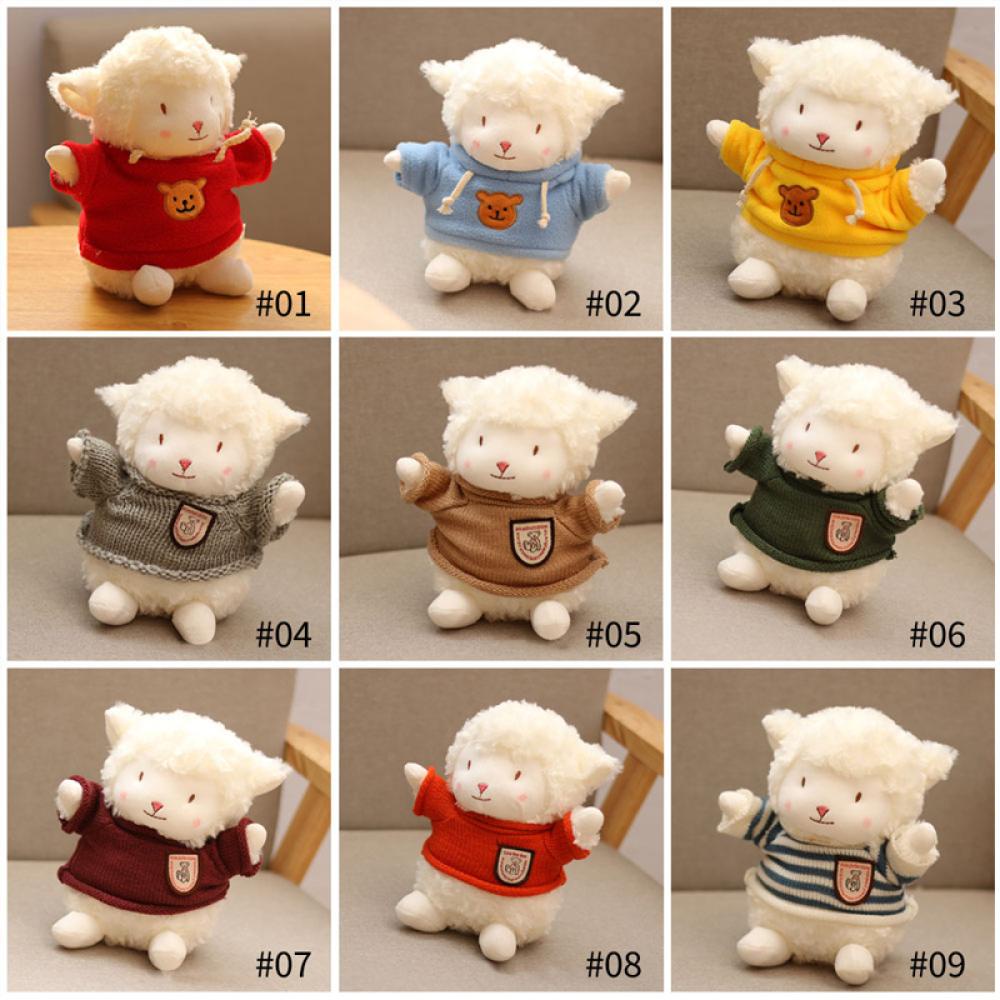 Timekey 23 cm Domba Lucu Mainan Mewah Boneka Lembut Kawaii Domba Boneka Binatang Bantal Ulang Tahun Natal Mainan Untuk Anak Anak L2M6