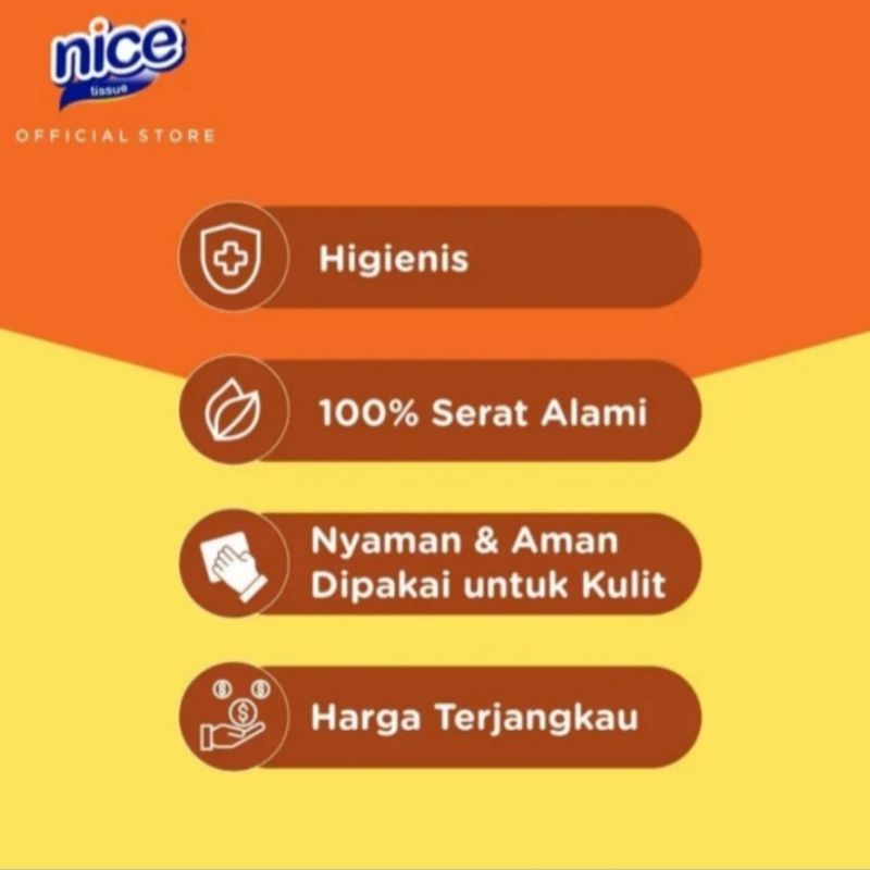 Tisu Nice 2ply 180s Facial Tissue, Hrg untuk 1pack tisu