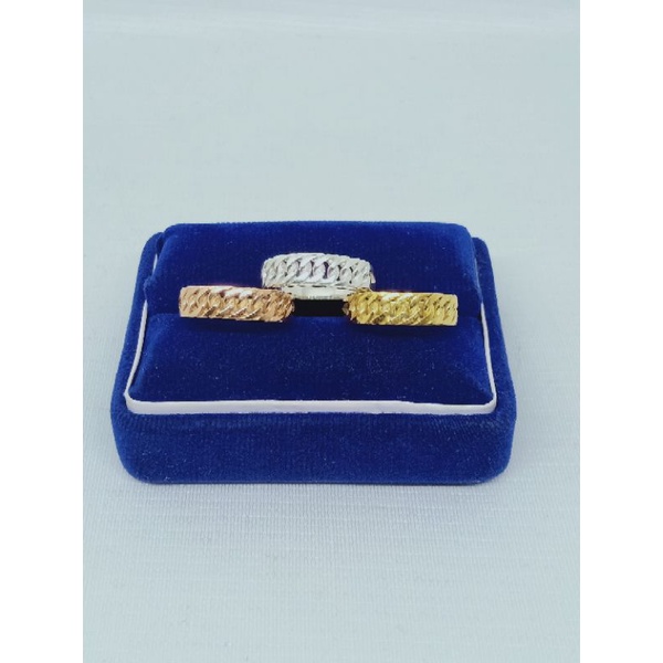 Cincin 1/2 rantai polos / cincin perak asli silver 925 lapis emas/ cincin fashion wanita terbaru