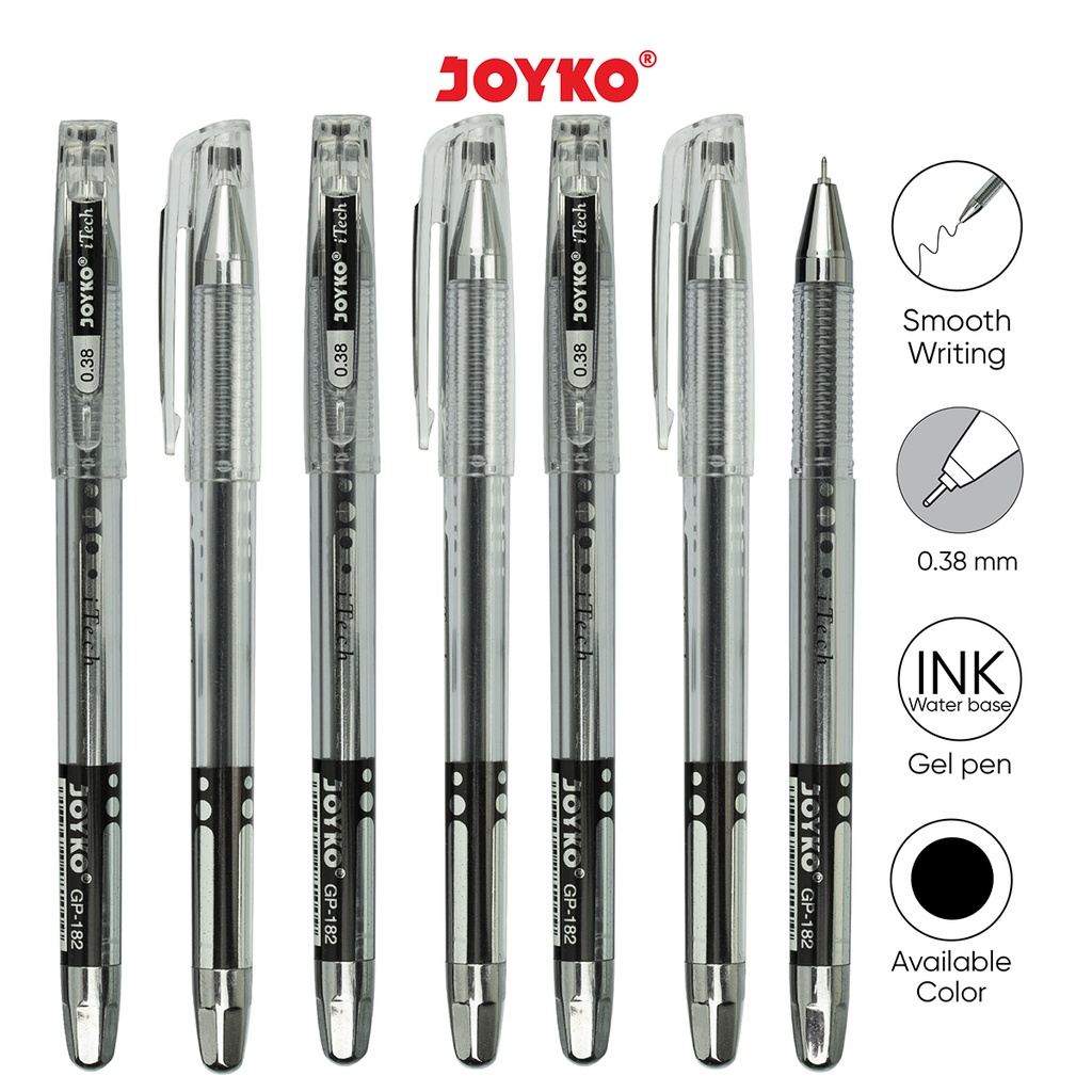 

Pulpen Gel Joyko I-Tech GP-182 Gel Pen Tinta HItam Tip 0.38 Satuan