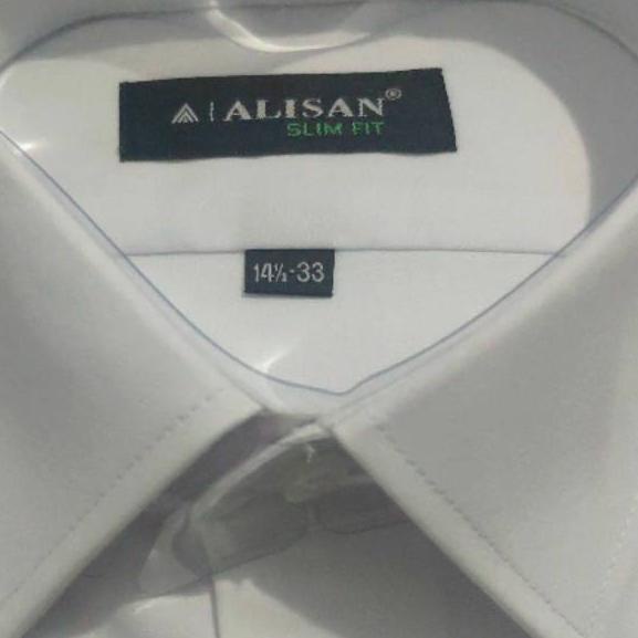 Kemeja Alisan Putih / Hitam Slimfit Panjang
