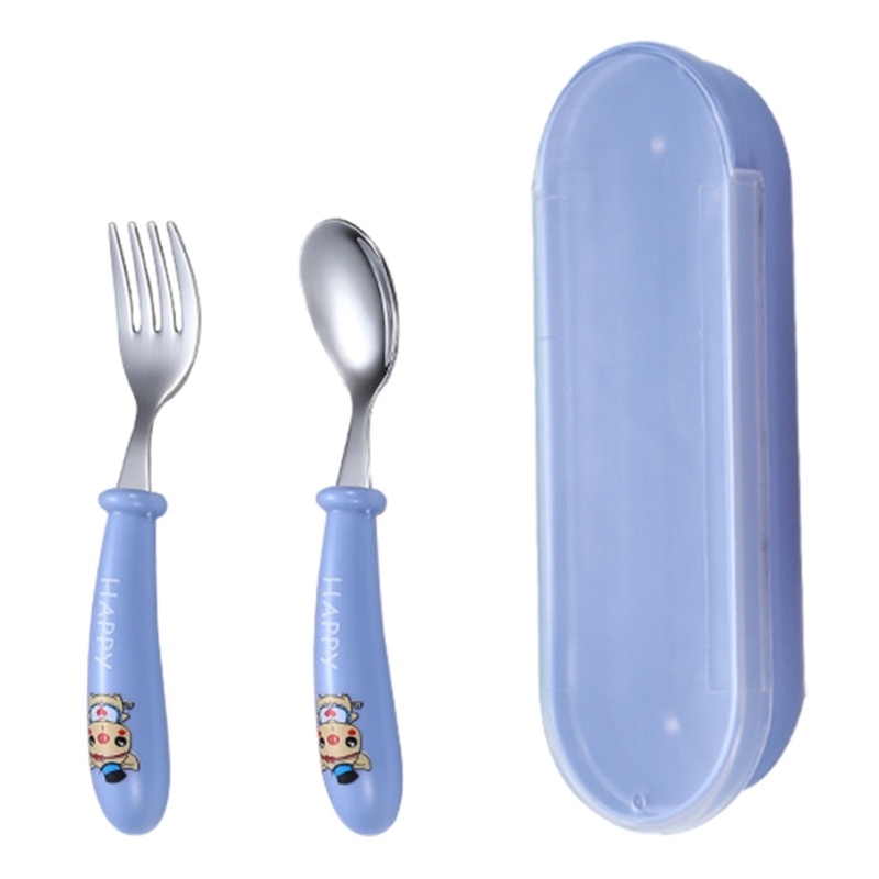 Mary Baby Spoon Feeding Spoon &amp; Fork Grade Kids Peralatan Dapur Stainless Steel Feeder Spoon Balita Sendok Garpu Gadget