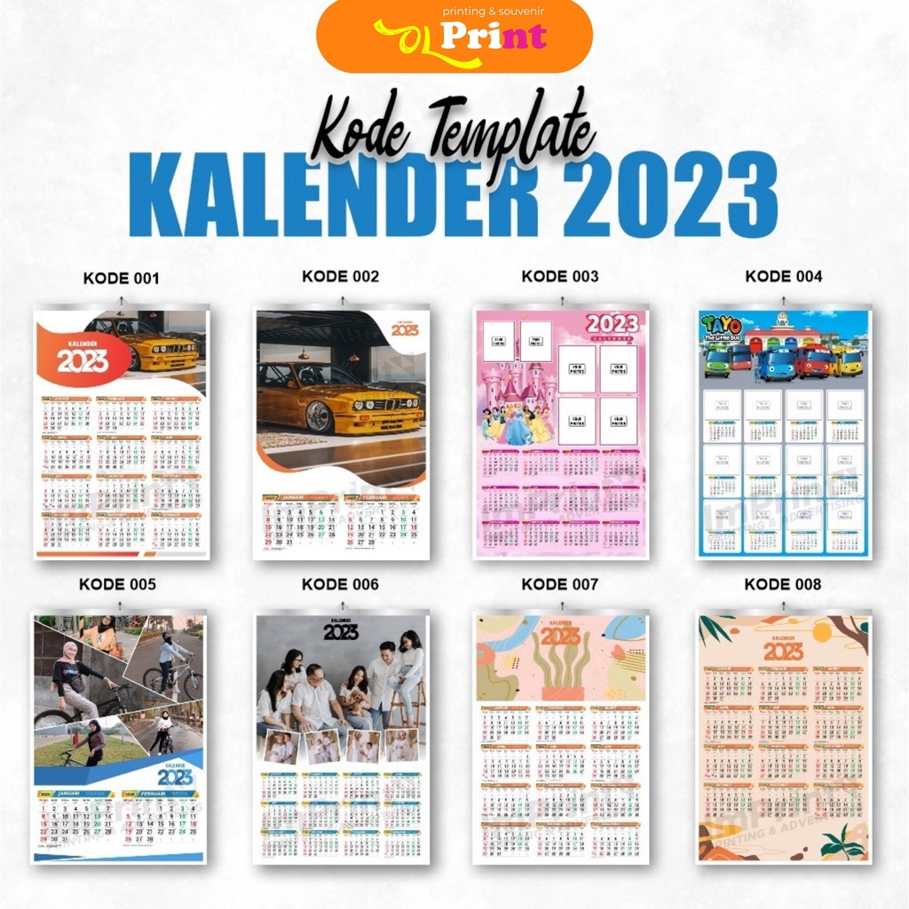 

Kalender Custom 2023 Murah / Jepit Seng / Mata Ayam 1 Halaman