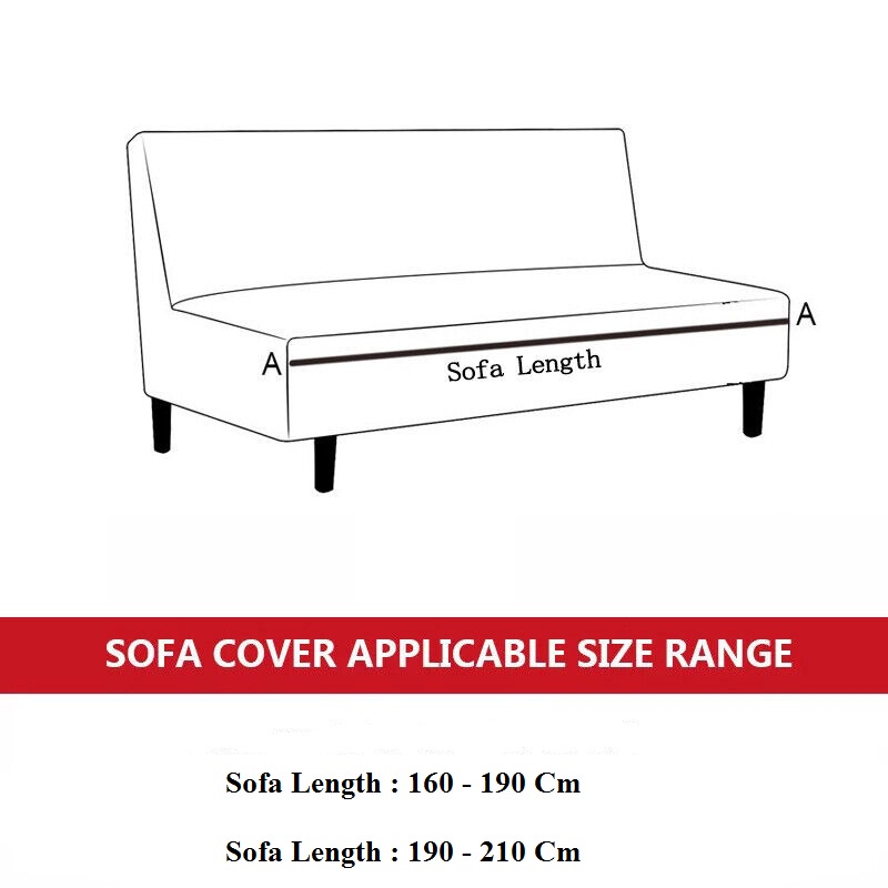 Slipcover Armless Sofa Bed Elastic - Sarung Sofa Elastis Tanpa Lengan