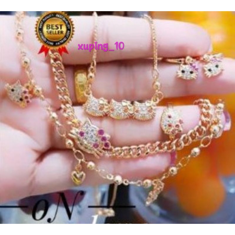 Xuping set perhiasan anak lapis emas 24k terlaris 0309