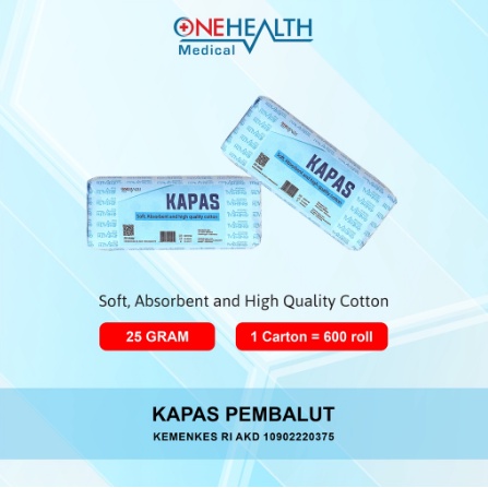 Kapas Pembalut / Kapas Gulung / Kapas Luka / Kapas Medis / Kapas Putih 25 Gr