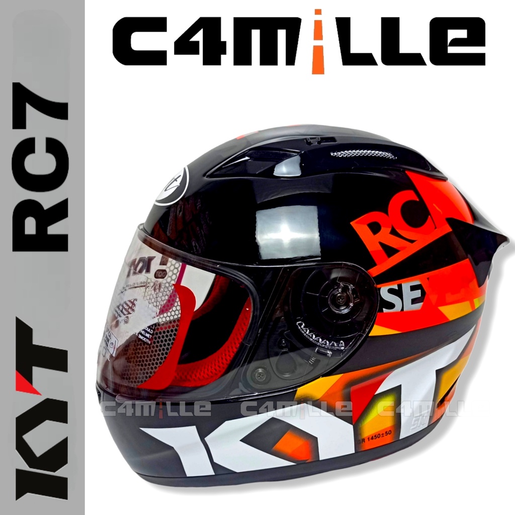 HELM KYT RC7 #19 BLACK ORANGE FULL FACE