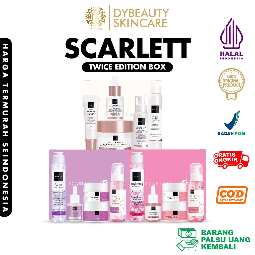 Jual SCARLETT Whitening X TWICE Bundling Limited Edition Brightly Ever ...