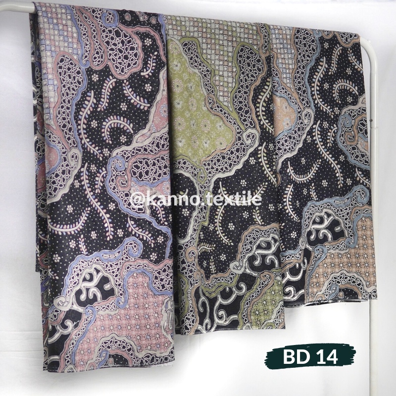 Jual Kain Batik Halus Dobby BD14 Motif Abstrak Warna Pink/Hijau/Oren ...