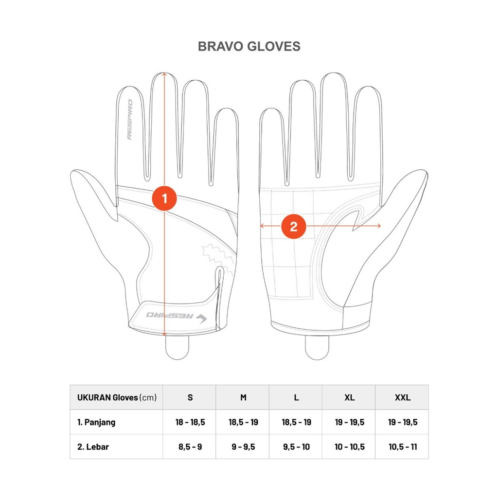 Sarung Tangan RESPIRO GR 01 BRAVO | Gloves Motor | Glove | Sarung Tangan Pria | Sarung Tangan Wanita