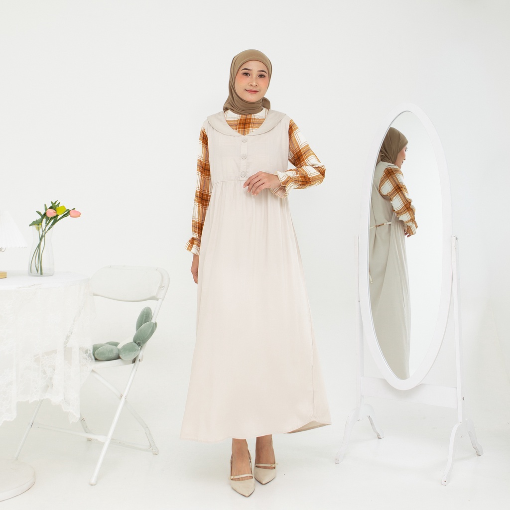 RILLEY - Gamis Ameena | Dress Panjang Muslim Wanita Rayon Baju Maxi