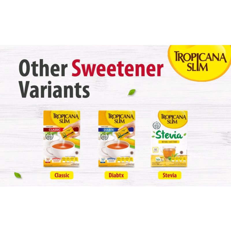 tropicana slim sweetener sachet saset classic diabtx stevia diabetasol equal sweetener gula kalori 0 diet sugar gula diet gula rendah kalori