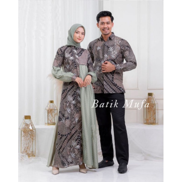 COUPLE KELUARGA GAMIS AYRA GOWN WARNA SAGE / BROWNIE / MAUVE | GAMIS LEBARAN