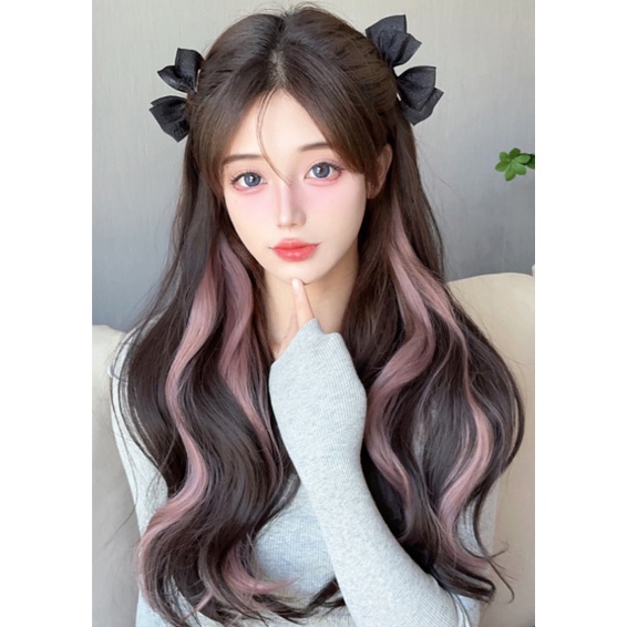 We Flower Tahan Panas Tahan Panas Gelombang Besar Potongan Rambut Sorot Rambut Ekstensi Wig Dengan Klip Keriting Sintetis Klip-on Hairpiece Aksesoris Rambut