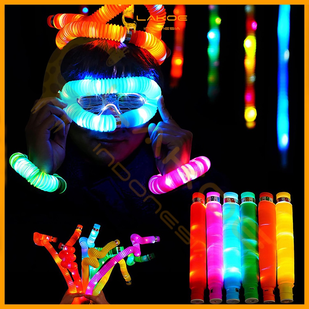 Led pop tubes light lampu mainan anak pop pipes pipa led