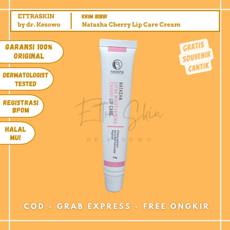 Natasha Skincare - Extra Moisturizing Cherry Lip Care / Krim Bibir - Ettra Skin by dr Kesowo ( LIPTU