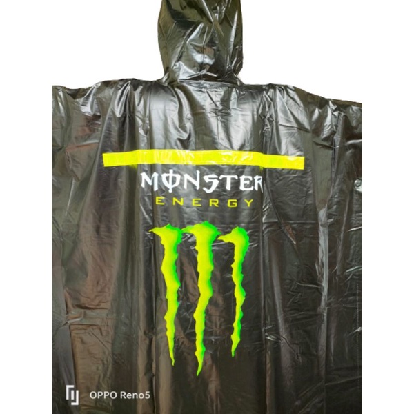 JAS HUJAN PONCO LENGAN HITAM &quot; MONSTER ENERGY &quot;