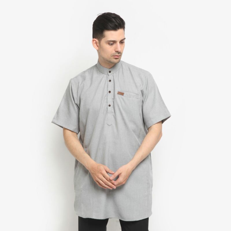 Baju Koko Pria Dewasa Kurta Lengan Pendek - Katun Madinah