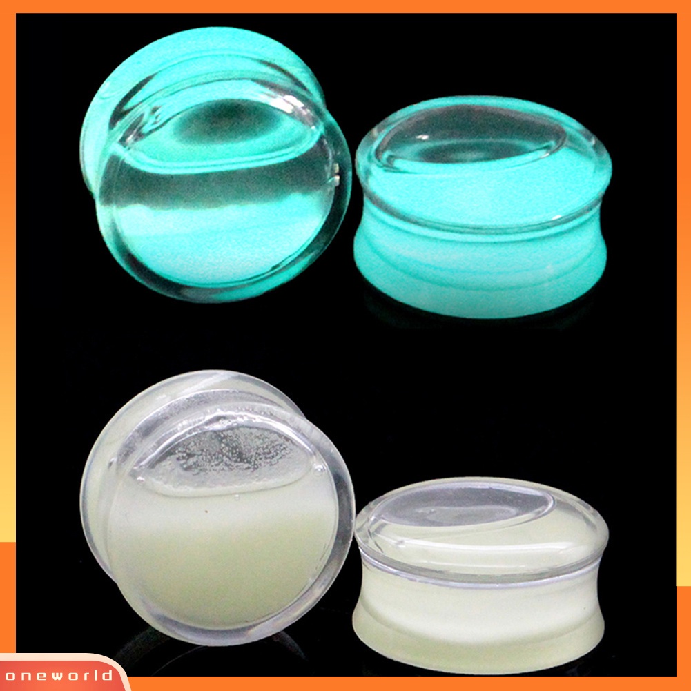 [WONE] Luminous Bening Akrilik Cair Daging Terowongan Telinga Saddle Plug Piercing Perhiasan