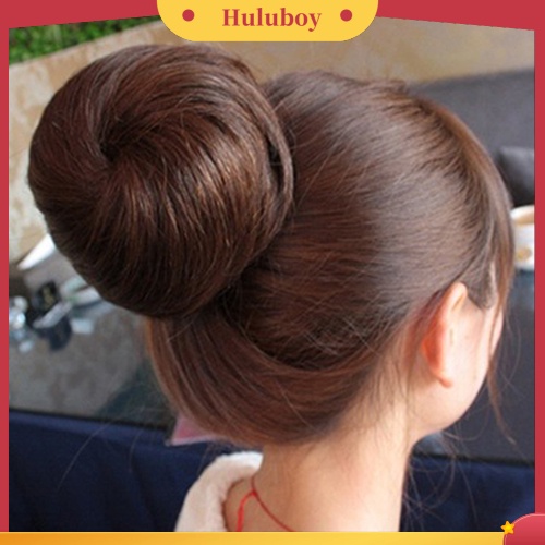 1 Pc Wig Rambut Palsu Extension Bun Bahan Serat Sintetis Untuk Wanita