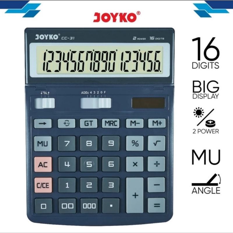

Baru Joyko Cc31 Check Ulang 16 Digit Desktop Calculator - Big Lcd Kalkulator Cc 31