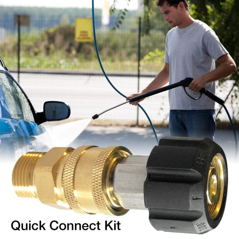 Quick Connect Kit Brass M22 15mm Female Swivel Dan M22 Male Fitting Pressure Washer Adapter Set