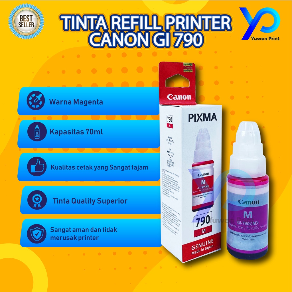 1 SET 4 PCS Tinta Canon Gi 790 For Printer G1000 G1010 G2000 G2010 G3000 G3010 G4000 G4010