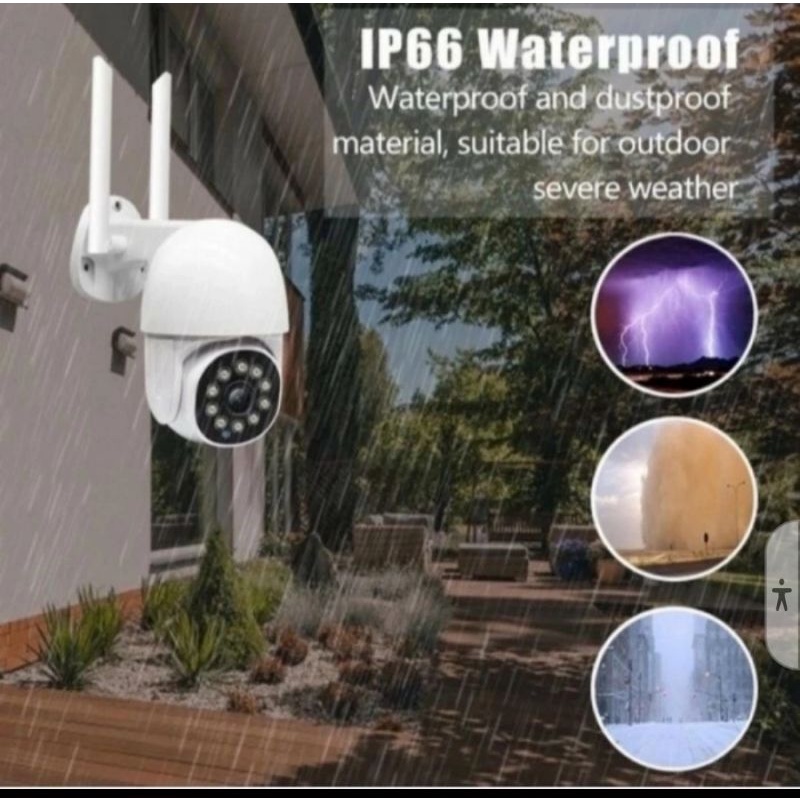 Smart WiFi IP Camera PTZ OUTDOOR CCTV  Wireless V380pro  IP66 Waterproof