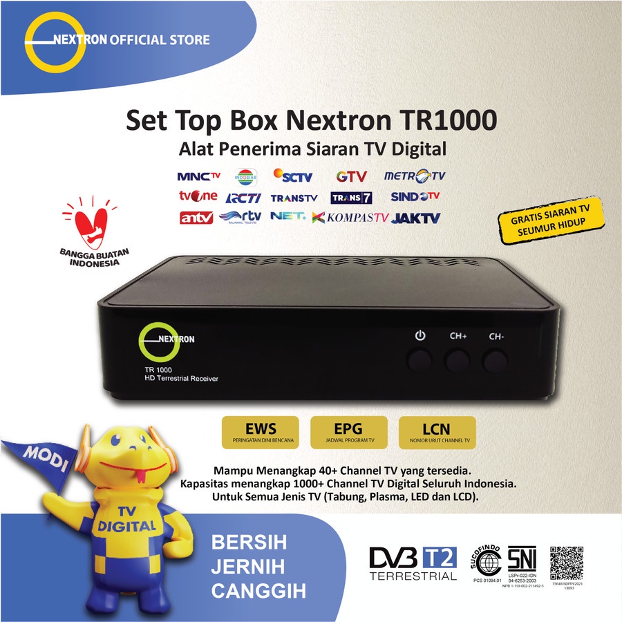 STB SET TOP BOX TV DIGITAL DVB T2 NEXTRON TR1000