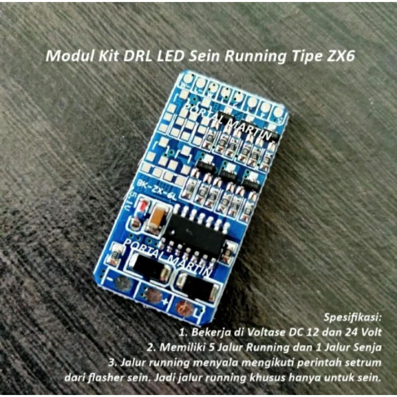 Modul LED SEIN Running BK-ZX-6L Running 5jalur dan senja ZX-6
