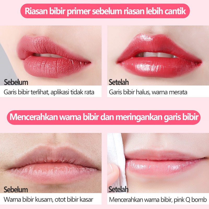 Lips serum Pemerah bibir Lip care 10g Pelembab bibir, Melembabkan,anti kering, memperbaiki dan menipiskan garis bibir, penghilang bibir hitam, lip scrub, kuas bibir dengan cermin, lip blam tidak berwarna, ocok untuk ibu hamil