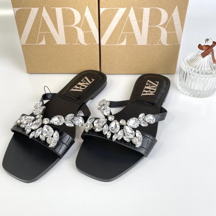 Paling Diminati SANDAL ZARA WANITA FLAT DIAMOND ZR211