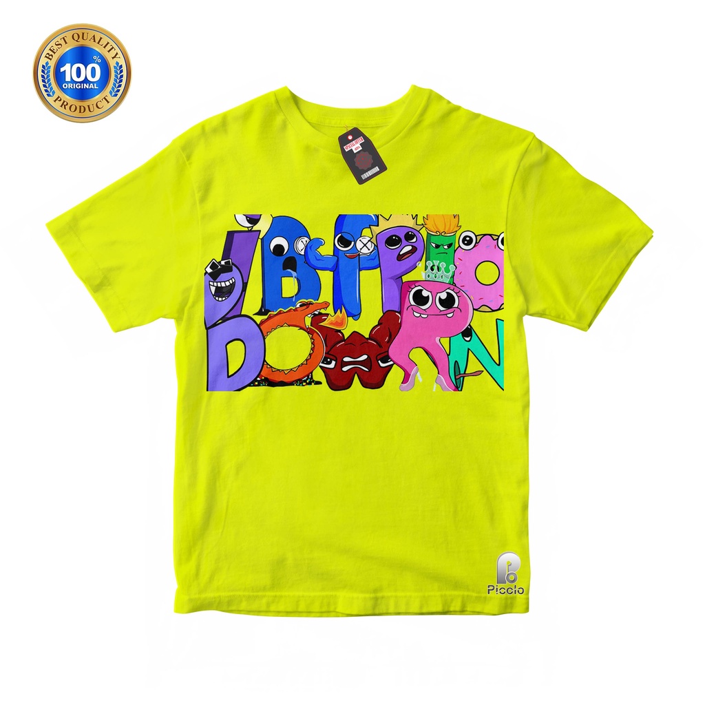 BAJU ANAK KAOS ATASAN ANAK ALPHABET LORE X RAINBOW FRIENDS Unisex Bahan COTTUN (FREE NAMA)