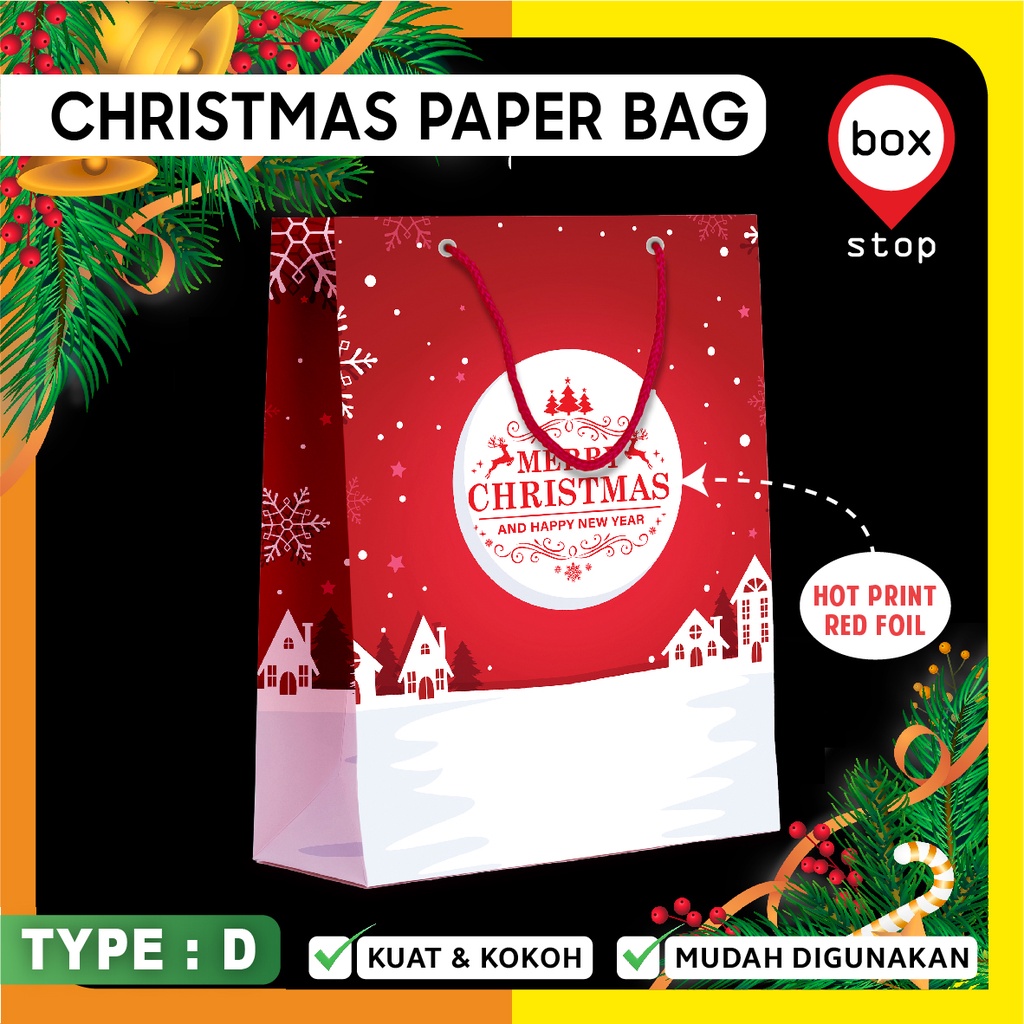 

Paper Bag Natal - Paper Bag Christmas 15x8x20 cm - D (5 pcs)