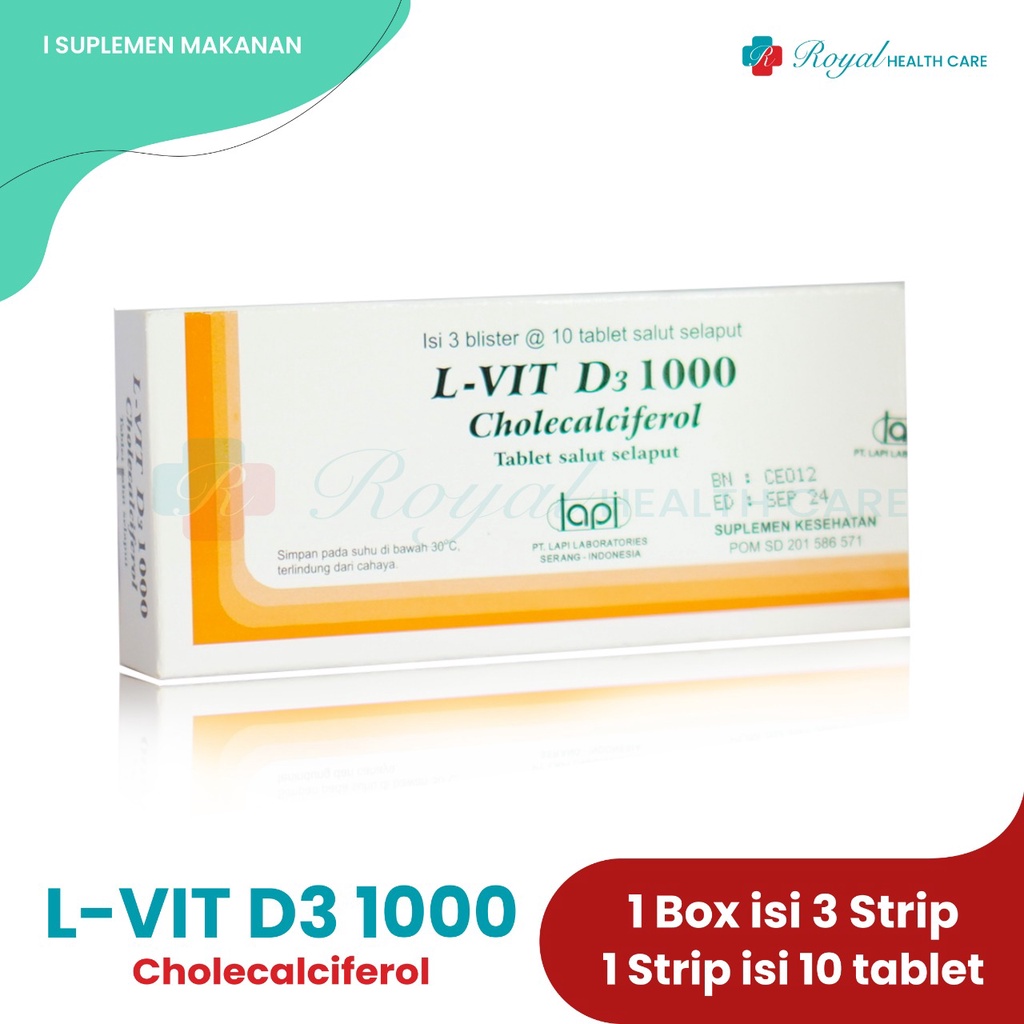 L-VIT D3 1000 STRIP 10 Tablet Memenuhi Kebutuhan Vitamin D Dengan Cepat